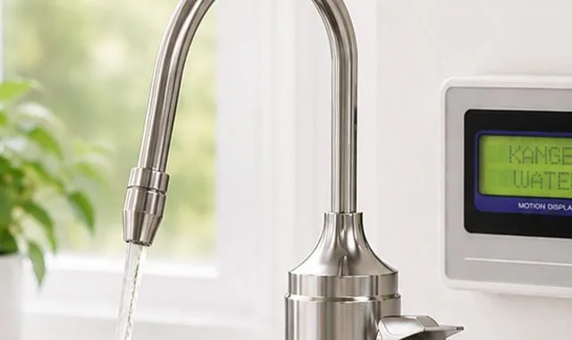 Le robinet dédié du SD501U versant de l'eau à côté du panneau de commande installé près de l'évier